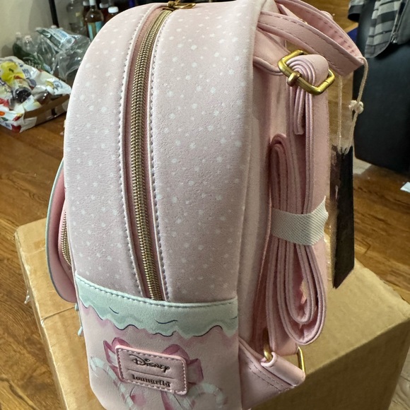 Loungefly Pink & Light Blue Cartoon Cat Snow Globe Backpack - Picture 2 of 3